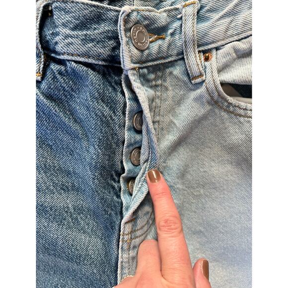 PacSun Women's Jeans, Size 24 Straight, High Rise, Two-Tone, Button Fly - Picture 3 of 9